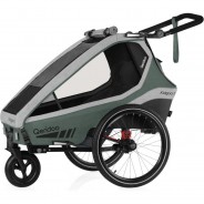 Preisvergleich für Fahrradanhänger: Kidgoo 1 Einsitzer Fahrradanhänger Buggy mit Joggerfunktion und Blattfeder-Dämpfsystem, grün