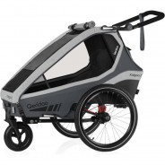 Preisvergleich für Fahrradanhänger: Kidgoo 1 Einsitzer Fahrradanhänger Buggy mit Joggerfunktion und Blattfeder-Dämpfsystem, grau