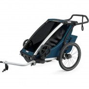 Preisvergleich für Fahrradanhänger: Thule Chariot Cross, Multisport-Fahrradanhänger Einsitzer, Majolica blau dunkelblau