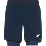 Preisvergleich für Hosen: asics® Laufshorts Road 2 in 1 Belüftung,Kordelzug,verstellbarer Bund Herren, french blue, XXL