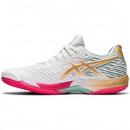 Preisvergleich für Schuhe: asics® Tennisschuhe SOLUTION SPEED FF CLAY AHAR™,FlyteFoam™,GEL®,OrthoLite® Damen, white-champagne, 39