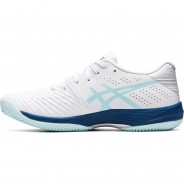 Preisvergleich für Schuhe: asics® Tennisschuhe SOLUTION SWIFT FF CLAY FlyteFoam™ Damen, white-clear blue, 40 1/2