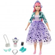 Preisvergleich für Puppen & Zubehör: Barbie® Prinzessinnen Abenteuer Daisy Puppe (rosa Haare) mit Hündchen, Anziehpuppe