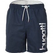 Preisvergleich für Hosen: bugatti Herren Badehose - Logo-Print, uni, Kordelzug, S-3XL, Dunkelblau, M
