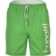 Preisvergleich für Hosen: bugatti Herren Badehose - Logo-Print, uni, Kordelzug, S-3XL, Grün, S