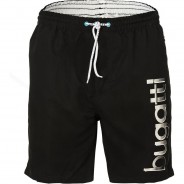 Preisvergleich für Hosen: bugatti Herren Badehose - Logo-Print, uni, Kordelzug, S-3XL, Schwarz, M