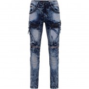 Preisvergleich für Hosen: CIPO & BAXX Cargohose mit Edelstein Taschen in Regular Fit, Blue, W33/L32