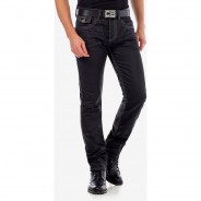 Preisvergleich für Hosen: CIPO & BAXX Jeans im glänzenden Matt-Look in Straight Fit, Black, W30/L32