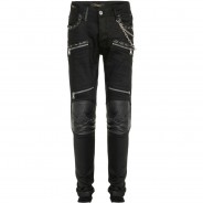 Preisvergleich für Hosen: CIPO & BAXX Jeans mit Leder Einsatz, Black, W32/L32