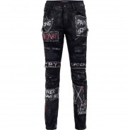 Preisvergleich für Hosen: CIPO & BAXX Jeanshose mit coolen Schriftzügen, Black, W30/L32