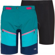 Preisvergleich für Hosen: CMP Fahrradshorts Innenhose,Polsterung,Reißverschluss,Reißverschluss-Tasche,verstellbarer Bund Damen, lake, 36