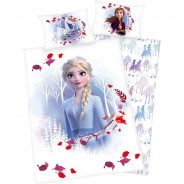 Preisvergleich für Heimtextilien: Wende-Kinderbettwäsche Die Eiskönigin 2, Renforcé, 100 x 135 + 40 x 60 cm hellblau/weiß
