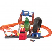 Preisvergleich für Autorennbahnen: Hot Wheels City vs. Toxic Creatures Stuntbahn "Toxic Gorilla Slam", Licht und Sound