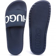 Preisvergleich für Schuhe: HUGO Herren Badesandalen - Bay, Badeschuhe, Badelatschen, Logo, Dunkelblau, EUR 42