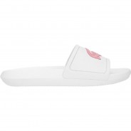 Preisvergleich für Schuhe: Lacoste Damen Badesandalen - Croco Slide 119 3 CFA, Slipper, Badeschuhe, Weiß, EUR 37