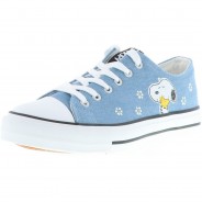 Preisvergleich für Schuhe: Leomil PEANUTS Snoopy Damen Mädchen Kinder Casual Sneaker Low-Cut Canvas blau, Blau, 39