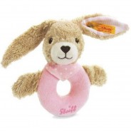 Preisvergleich für Baby & Kleinkind: Steiff Greifring Hase Hoppel, 12 cm, rosa/braun