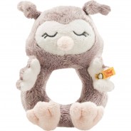 Preisvergleich für Baby & Kleinkind: Steiff Soft Cuddly Friends Greifring, Rassel, Eule "Ollie", 14 cm, rosebraun