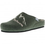 Preisvergleich für Schuhe: Tofee Herren Hausschuhe Pantoffeln Pantoletten Naturwollfilz (Dahoam) oliv/grün, Oliv, 40
