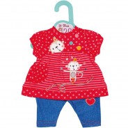 Preisvergleich für Puppen & Zubehör: Dolly Moda Hängerchen + Hose Affe 36 cm blau/rot