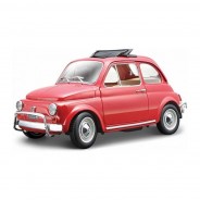 Preisvergleich für Autos: Bburago 22099 Fiat 500L mit Faltdach BJ 1968 rot Maßstab 1:24 Modellauto