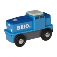Preisvergleich für Holzspielzeug: Brio 33130 Batterie Frachtlok blau für Holzschienenbahn