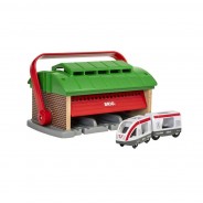 Preisvergleich für Holzspielzeug: Brio 33474 Lokschuppen zum Mitnehmen für Holzschienenbahn
