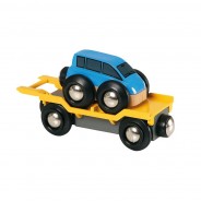Preisvergleich für Holzspielzeug: Brio 33577 Waggon "Autotransporter mit Rampe" für die Holzeisenbahn