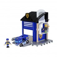 Preisvergleich für Holzspielzeug: Brio 33813 Polizeistation mit Einsatzfahrzeug für Holzeisenbahn