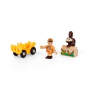 Preisvergleich für Zubehör: Brio 33865 Spielpäckchen "Safari" mit Fahrzeug für Holzeisenbahn