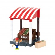 Preisvergleich für Holzspielzeug: Brio 33946 Village Marktstand für Holzeisenbahn
