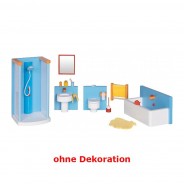 Preisvergleich für Puppen & Zubehör: goki 51541 modernes Badezimmer-Set für Puppenhaus Holz