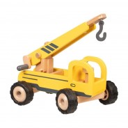 Preisvergleich für Holzspielzeug: goki 55897 Kranwagen gelb Holzauto