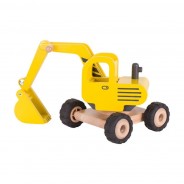 Preisvergleich für Holzspielzeug: goki 55898 Bagger gelb Baumaschine Holz