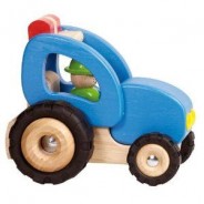 Preisvergleich für Holzspielzeug: goki 55928 Traktor Holztraktor, blau Holz