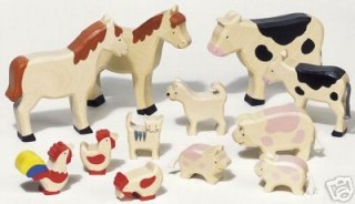 Preisvergleich für Puppen & Zubehör: Bauernhoftier-Set natur