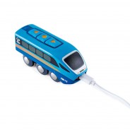 Preisvergleich für Holzspielzeug: Hape E3726 ferngesteuerter Zug blau für Holzeisenbahn