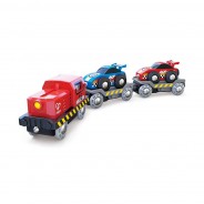 Preisvergleich für Zubehör: Hape E3735 Rennwagen Transporter für Holzeisenbahn