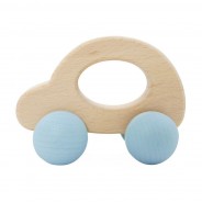 Preisvergleich für Babyspielzeug: Hess 10864 Rolli "Auto" natur blau lustiges Rolltier Holz aus Erzgebirge