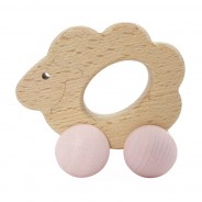 Preisvergleich für Babyspielzeug: Hess 10865 Rolli "Schaf" natur rosa Holz Erzgebirge