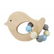 Preisvergleich für Babyspielzeug: Rassel mit Perlen aus Holz beige
