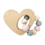 Preisvergleich für Babyspielzeug: Rassel mit Perlen aus Holz beige