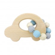 Preisvergleich für Babyspielzeug: Rassel mit Perlen aus Holz blau