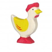 Preisvergleich für Holzspielzeug: Holztiger 80018 Huhn stehend gelb Holztier goki