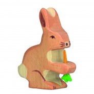 Preisvergleich für Holzspielzeug: Holztiger 80102 Hase mit Karotte Holztier