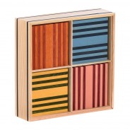 Preisvergleich für Holzspielzeug: KAPLA-Holzplättchen 100er Box Octocolor bunt Pinienholz Baukasten Holzbausteine