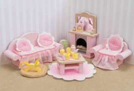 Preisvergleich für Puppen & Zubehör: Le Toy Van ME058 Wohnzimmer Set Holz 1:12 für Puppenhaus