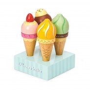 Preisvergleich für Küche & Kaufladen: Le Toy Van TV328 Honeybake "Eiscreme Set" Eistüten aus Holz für Kinderküche u...