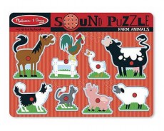Preisvergleich für Puzzle: Melissa & Doug 10726 Steckpuzzle aus Holz "Tiere auf dem Bauernhof" mit Ton