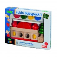 Preisvergleich für Holzspielzeug: nic 2111 Cubio "Babypack 1" - Bauen mit 20 Steckbausteinen